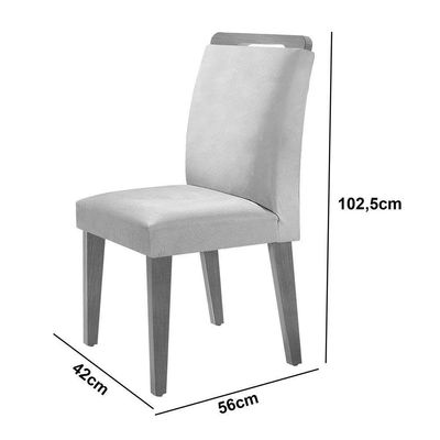 Sala De Jantar Mesa + 4 Cadeiras Creme Off White E Imbuia