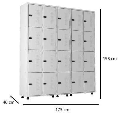 Armário Roupeiro Aço 20 Portas Guarda Volume Trinco
