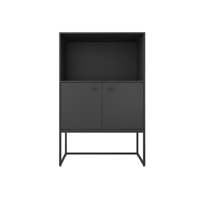 Conjunto De Armario Semi-aberto E Mesa Hektor Preto