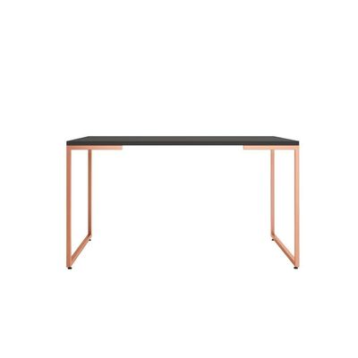 Conjunto Mesa Minimalista E Estante ártemis Preto Cobre