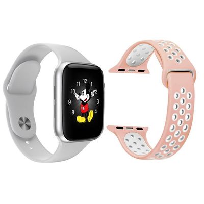 Kit 1 Smartwatch Ld5 Branco Android Ios+1 Pulseira Rosa