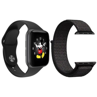 Kit Smartwatch Ld5 Preto Android Ios+Pulseira Nylon Preto