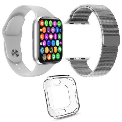 Kit 1 Relógio Smartwatch Iwo 8 Lite Plus + 1 Pulseira Aço Mi
