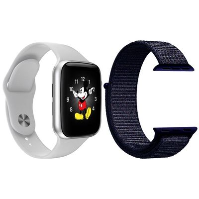 Kit Smartwatch Ld5 Branco +Pulseira Azul Meia Noite