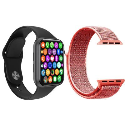 Kit Smartwatch Iwo8 Lite Plus Preto+Pulseira Rosa Vintage