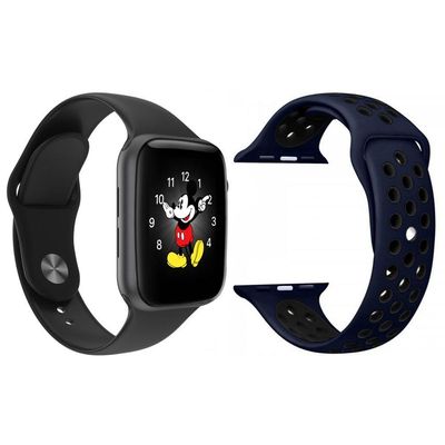 Kit Smartwatch Ld5 Preto Android Ios+Pulseira Azul E Preto