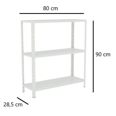 Estante Aço 3 Prateleiras Eaf007 Branco