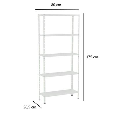 Estante Aço 5 Prateleiras Eaf005 Branca