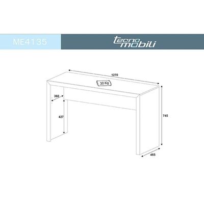 Escrivaninha P/ Escritório Me4135 Branco - Tecno Mobili