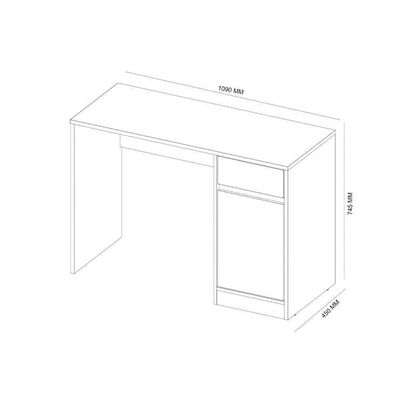 Mesa Escrivaninha Casal Office Morada C/ 1 Porta E 1 Gaveta Branco - Demóbile