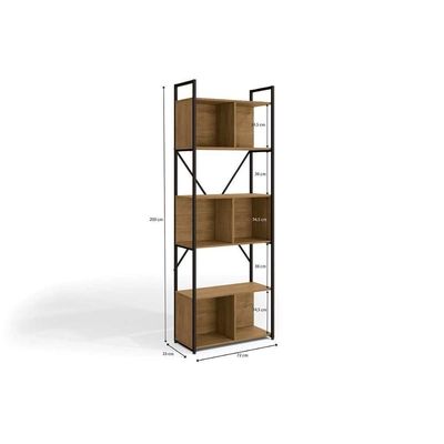 Estante Livreiro Casal Industrial Alta Li014 C/ 6 Nichos Freijo/preto - Kappesberg