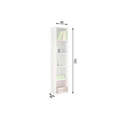 Estante Livreiro Solteiro Esm206 C/ 4 Prateleiras Branco - Movelbento