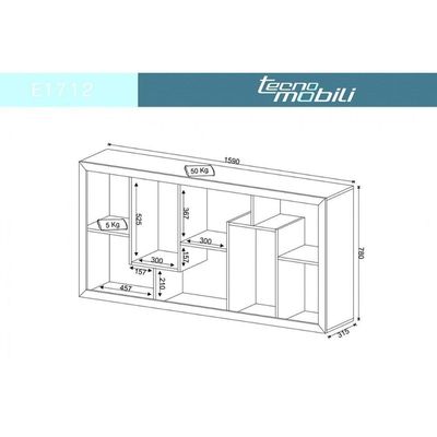 Estante Livreiro Casal E1712 C/ 2 Nichos Branco - Tecno Mobili