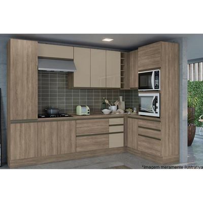 Armário Aéreo P/ Cozinha Canto Reto Maxxi G768 1 Porta 98cm Nogal - Kappesberg