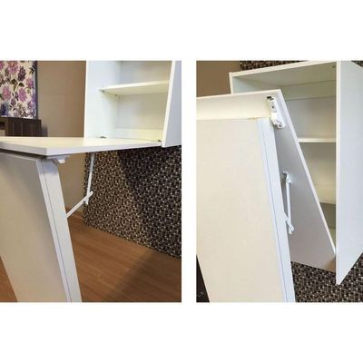 Armário Multiuso Lavanderia Am3106 C/ Mesa Retrátil E 2 Prateleiras Branco Tecno Mobili