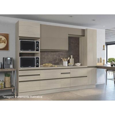 Armário Aéreo P/ Cozinha Maxxi G770 1 Porta Basculante C/ Vidro 80cm Nogal - Kappesberg
