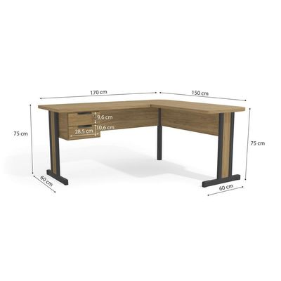 Mesa Computador 1170a C/ 2 Gavetas Itapuã - Kappesberg