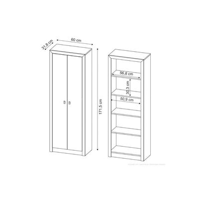 Armário De Escritório Me4105 C/ 2 Portas Amêndoa - Tecno Mobili