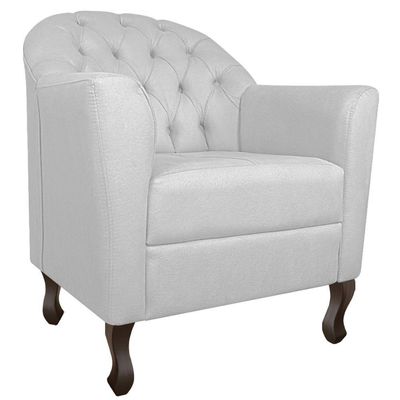 Kit Diva Recamier Diana 130cm Lado Esquerdo e 02 Poltronas Julia Suede Branco