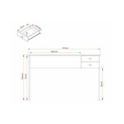 Mesa Canto P/escritório Me4165 C/ 2 Gavetas Nogal/preto - Tecno Mobili