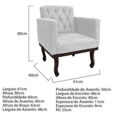 Kit Diva Recamier Diana 140cm Lado Esquerdo e 01 Poltrona Classic Suede Branco