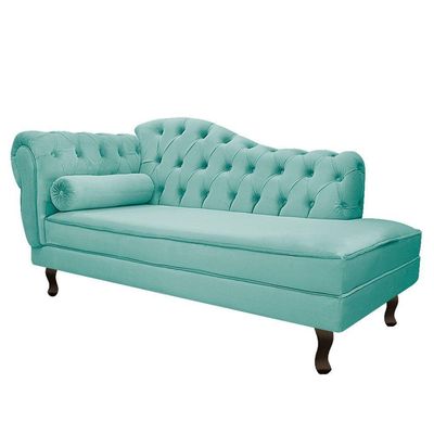 Kit Diva Recamier Diana 160cm Lado Direito e 02 Poltronas Julia Suede Azul Tiffany