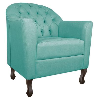 Kit Diva Recamier Diana 160cm Lado Direito e 02 Poltronas Julia Suede Azul Tiffany