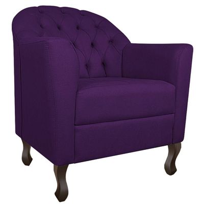 Kit Diva Recamier Diana 140cm Lado Direito e 02 Poltronas Julia Suede Roxo