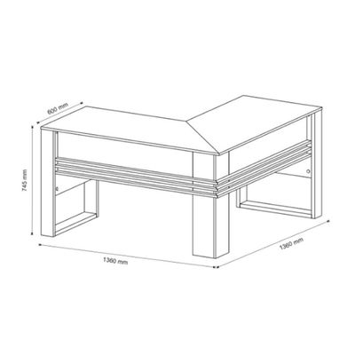 Mesa Canto P/escritório Me4145 Branco - Tecno Mobili