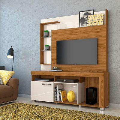 Estante Home Theater Madetec Ícaro Para Tv De Até 50U0027 - Madetec Cor Naturale/Off White