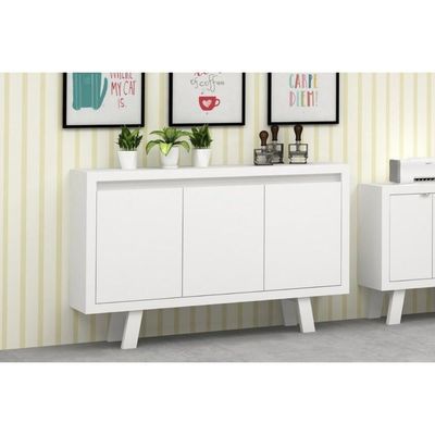 Balcão De Escritório Me4120 C/ 3 Portas Branco - Tecno Mobili