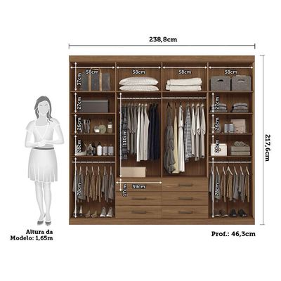 Guarda Roupa 8Portas E 6 Gavetas Havana Master Santos Andirá