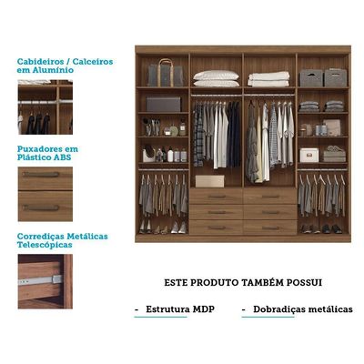 Guarda Roupa 8Portas E 6 Gavetas Havana Master Santos Andirá