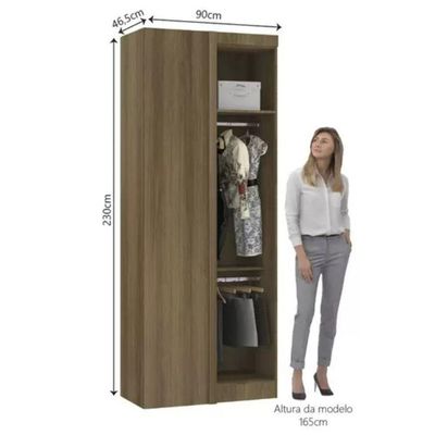 Modulo Guarda Roupa Canto Reto 1 Porta Com Espelho Avela