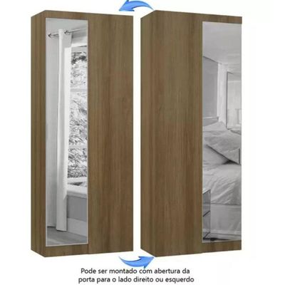 Modulo Guarda Roupa Canto Reto 1 Porta Com Espelho Avela