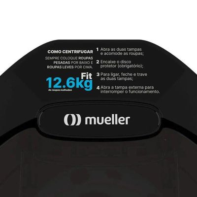Centrífuga De Roupas Mueller Fit 12,6Kg De Roupa Molhada Preta - 110V 110v