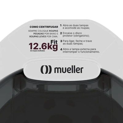 Centrífuga De Roupas Mueller Fit 12,6Kg De Roupa Molhada Branca - 110V 110v