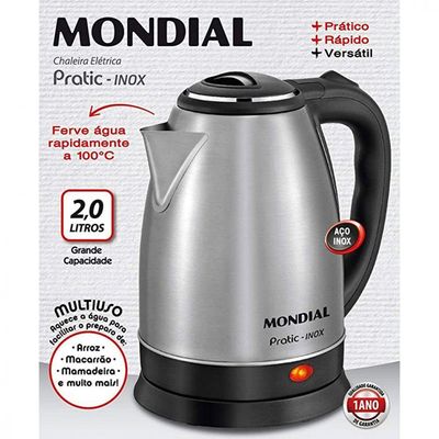 Chaleira Eletrica Mondial 2litros - 79520-02 Preto Com Inox 220v 220v