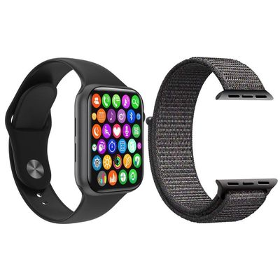Kit Smartwatch Iwo8 Lite Plus Preto + Pulseira Cinza