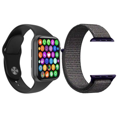 Kit Smartwatch Iwo8 Lite Plus Preto+Pulseira Azul Marinho