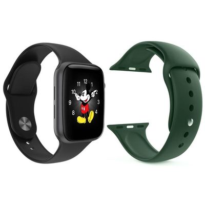 Kit Smartwatch Ld5 Preto Android Ios+Pulseira Verde Escuro