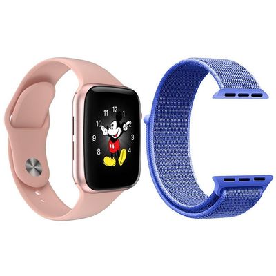 Kit 1 Smartwatch Ld5 Rosa Android Ios+Pulseira Nylon Azul