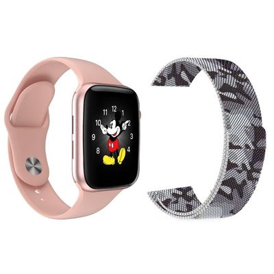 Kit 1 Smartwatch Ld5 Rosa Android Ios+Pulseira Camuflada