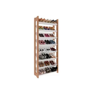 Armário Sapateira Quarto Sapateira Az1006 8 Prateleiras Amêndoa/branco - Tecno Mobili