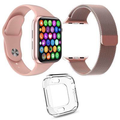 Kit 1 Relógio Smartwatch Iwo 8 Lite Plus + 1 Pulseira Aço Mi