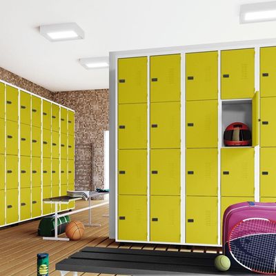 Armário Roupeiro Aço 8 Portas Academia Guarda Volume Amarelo