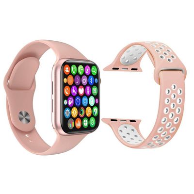 Kit 1 Smartwatch W34 S Rosa Android Ios + 1 Pulseira Rosa
