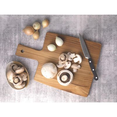 FSC Tábua Retangular Tramontina Kitchen em Madeira Teca com Cabo 34x23 cm