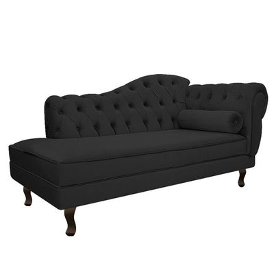 Kit Diva Recamier Diana 185cm Lado Esquerdo e 02 Poltronas Julia Corano Preto
