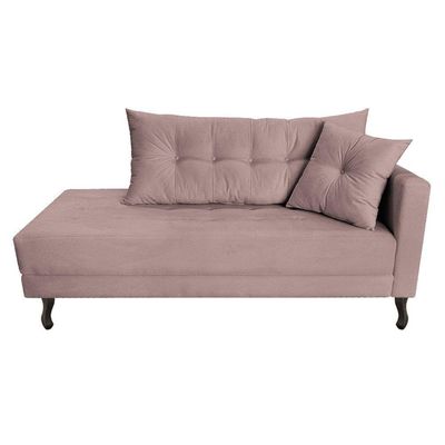 Kit Diva Recamier Azura 160cm Lado Esquerdo e 02 Poltronas Classic Linho Rosê